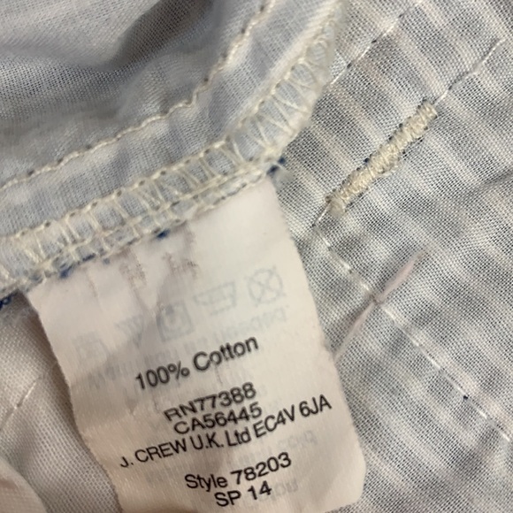 J. Crew Striped Cotton Shorts - Blue/White, Size 0 - Picture 4 of 5